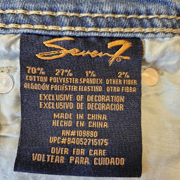 Seven 7 Women’s Western Denim Jean Shorts Size 8 Dark Wash Embroidered Pocket. - Picture 6 of 9